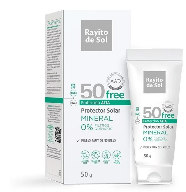 RAYITO DE SOL PROTECTOR SOLAR FACIAL MINERAL FPS 50 X 50 G.